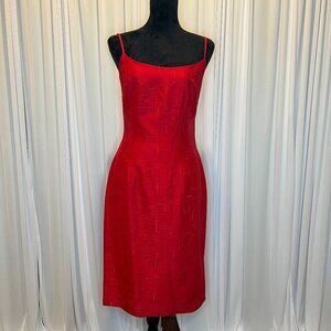NWT! Talbots Red Pure Silk Cocktail Dress w/ Spaghetti Straps Size 6
